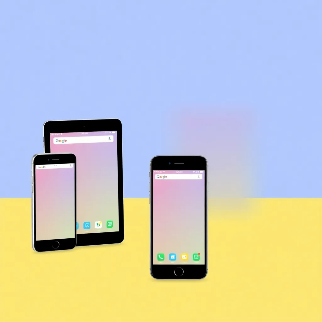 Illustration of multiple devices including phone and tablet with a single app interface representing cross-platform development