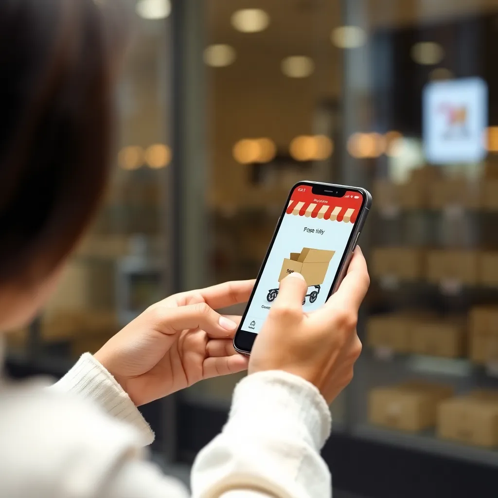 Person shopping on a mobile phone showing a smooth dropshipping mobile shopping experience