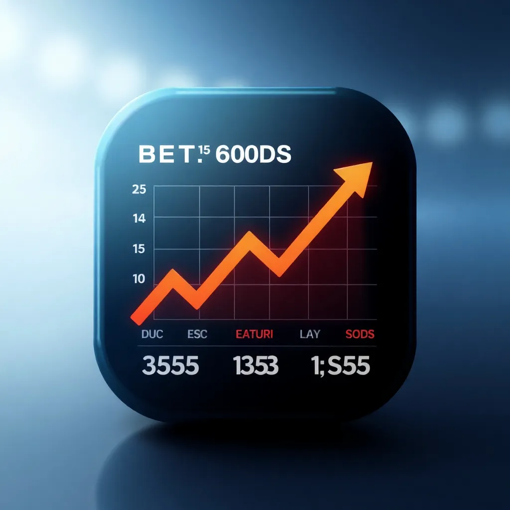 Icon representing real-time betting odds with a graph and numbers