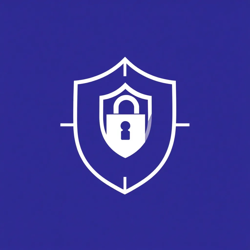 Icon symbolizing secure API with shield and lock